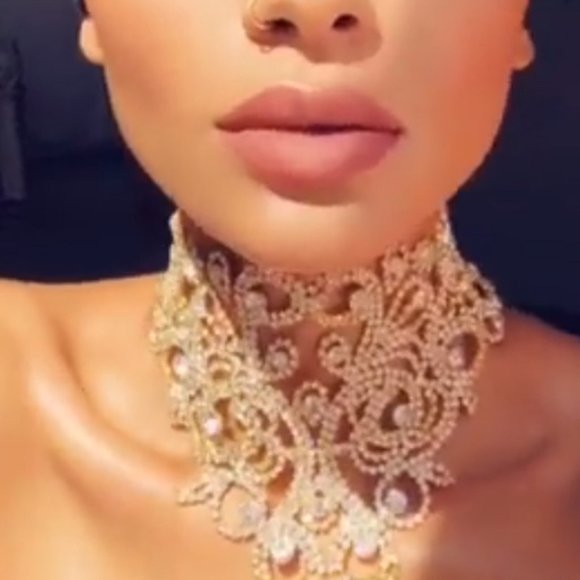 Fashion Rhinestone Bib Collars Crystal Choker Necklace Wedding for Women Jewelry - Picture 3 of 8